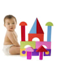 Miniatyrbild 4 av 6: 50 st EVA skum block safe bygg block bitar baby färgglada  konstruktion leksak