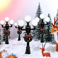 Miniatyrbilde 5 av 6: Miniatyr jul gate lampe post park benk mini gate lys