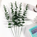 Miniatyrbilde 4 av 6: Kunstige grønne planter blad grønt stilker med frost til vase hjem fest bryllups dekorasjon