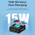 Miniatyrbilde 7 av 8: 160W 5 porter USB lader Staion 15W Trådløs lading