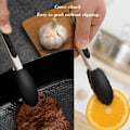 Miniatyrbilde 5 av 7: 1 stk  Sort Silikon Mat Tang Rustfritt Stål Mat Tang Utendørs BBQ Klemmer For Kjøkken