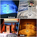 Miniatyrbillede 6 af 8: LED Krystal Bord Lampe Rose Lys Projektor 3/16 Farver Touch Nat Lys Romantisk Diamant Atmosfære Lys USB Home Bar Dekor