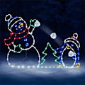 Miniatyrbilde 2 av 9: LED Plen Lamper Snøball Fight Active Light String Ramme Dekor Ferie Fest Jul