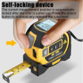 Miniatyrbillede 4 af 10: 3 in 1 Laser Rangefinder 5M Tape Measure Lineal LCD Display med Baggrundsbelysning Afstand Meter Bygning Målingsenhed