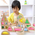 Miniatyrbild 9 av 9: Trä regnbåge stapling block kreativt färgstarkt lärande och pedagogiskt byggande byggande leksaker set för barn