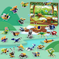 Miniatyrbild 6 av 6: Jul advent kalender uppsättning 24 barn byggklossar djur advent kalender