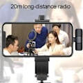 Miniatyrbild 6 av 7: 2 In 1 Trådlös Lavalier Mikrofon Portabel Ljud Video Inspelning Mini Mic