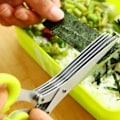 Miniatyrbillede 2 af 6: 5 lag multifunktionelt Muti lag rustfrit stål knive flerlags køkken saks