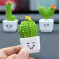 Miniatyrbillede 3 af 4: 1 sæt af 4  harpiks sukkulent kaktus mini grøn plante bil kontor hjem stue værelse håndværk