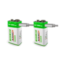 Pikkukuva 1 / 6: 9V ladattava akku 12800mAh 6F22 mikro USB 9v Li-ion litium paristot monimittarille mikrofonille lelulle