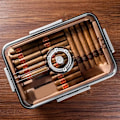 Miniatyrbilde 3 av 4: Bærbar Forseglet Sigar Eske Humidor Seder WoooShelf Multifunksjon med Hygrometer