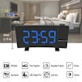 Miniatyrbilde 2 av 9: FM Radio Projeksjon LED Digital Klokke Smart Alarm Klokke Klokke Bord Elektronisk Skrivebord klokker