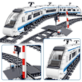 Miniatyrbilde 3 av 5: 941 stk By Elektrisk Harmony Rail Fjernkontroll Bygge Blokker Tog Binne RC Bil Brick Leketøy
