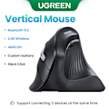 Miniatyrbilde 6 av 6: Vertikal Mus Trådløs Bluetooth5.0 2.4G Ergonomisk 4000DPI 6 Mute knapper