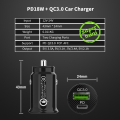 Miniatyrbillede 3 af 7: USB Bil Oplader Hurtig Opladning PD QC3.0 FCP AFC Type C 18W Hurtig Bil USB Oplader