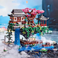 Miniatyrbilde 2 av 9: Tre Hus Diamant Bygning Hage Arkitektur Foss Lys Gjør selv Klosser