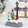 Miniatyrbilde 1 av 7: LED jule landsby ornamenter mikrolandskap harpiks figurer dekorasjon