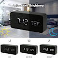 Miniatyrbild 3 av 5: Trä Digital Väckarklocka LED Väckarklocka med Temperatur Skrivbord Klockor