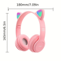 Pikkukuva 5 / 9: Söpö kissa korva Bluetooth yhteensopiva kuulokkeet LED langattomilla kuulokkeilla lapsilla tytöt stereo taitettava urheilu kuulokkeet mikrofonilla