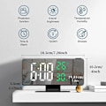 Miniatyrbild 2 av 6: 180° Arm Projektion Digital Alarm Klocka Temperatur Fuktighet Natt Läge Snooze Bord Klocka