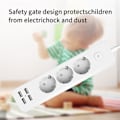 Miniatyrbillede 3 af 6: 2200W 10A Power Strip Desktop EU Stik Socket Stiktag Flere Socket med USB Opladning Adapter Switch