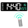 Miniatyrbilde 1 av 7: Stor Digital Vegg Klokke Fjernkontroll Kontroll Temp Dato Uke Display