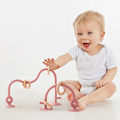 Miniatyrbild 4 av 5: Baby trä ring mjuk silikon bitring leksaker barn bitbar BPA fri bitring