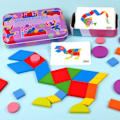 Miniatyrbillede 5 af 8: Geometriske former 3D gåder montessori træ legetøj til børn spil baby læring pædagogisk legetøj