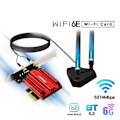 Miniatyrbillede 2 af 7: WiFi adapter WiFi Tri Band Bluetooth Spil Rød Trådløst Netværk kort