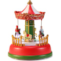 Miniatyrbillede 1 af 5: Jul landsby pynt karneval scene animeret karrusel med led lys ferie pynt C
