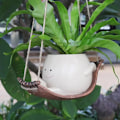 Miniatyrbild 4 av 6: Creative Swing Planter Söt Leende Ansikte Hängmatta Växt Kruka Hängbar Suckulenter Växter Kruka