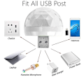 Miniatyrbilde 3 av 9: Led Apple USB Bil USB Ambient Light DJ RGB Mini Fargerik Musikk Lyd Grensesnitt Ferie Fest atmosfære