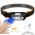 Miniatyrbillede 1 af 7: Mini Genopladelig Kraftfuld Sensor Pandelygte Fiskeri Camping USB Pande Lommelygte