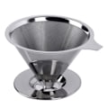 Miniatyrbilde 6 av 7: Gjenbrukbar kaffe filter holder dobbelt lag rustfritt stål kaffe te sil