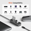 Miniatyrbild 6 av 6: USB 3.0 HUB 5Gbps Hög Speed 4 Portar USB Splitter med Typ C Laddning Port USB Extension Hub
