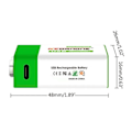 Miniatyrbild 4 av 6: 9V uppladdningsbart batteri 12800mAh 6F22 Mikro USB 9v Li-ion litium batterier för multimeter mikrofon leksak