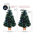 Miniatyrbillede 4 af 6: Grøn Forbelyst Mini  Fiber Optik Bordplade Kunst Juletræ med LED lys guld sokkel Xmas Bord bord træ