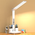 Miniatyrbillede 10 af 11: LED skrivebord lampe USB dæmpbar touch foldbar bord lampe med kalender temperatur ur nat lys