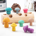 Miniatyrbilde 4 av 6: Tre sopp plukking spill regnbueblokker montessori pedagogisk tre baby leker