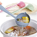 Miniatyrbillede 1 af 4: 2 i 1 suppe ske langt håndtag ske kreativ ske si ske madlavningsværktøj
