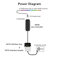 Miniatyrbillede 4 af 8: 5V 3Pin ARGB Controller SATA Strømforsyning Mini RGB LED
