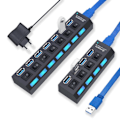Pikkukuva 1 / 11: USB keskitin 3.0 keskitin USB 3 USB 2.0 usb USB jakaja virta sovitin 4/7 portti useita laajennus 2.0 kytkimellä