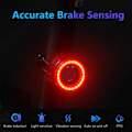 Miniatyrbillede 3 af 7: Cykel Smart Auto Bremse Sensing Lys Vandtæt LED Oplader Cykling Baglygte Lys