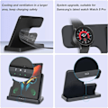 Miniatyrbilde 2 av 7: 15W 3 In 1 Trådløs lader Stativ Rask Lading Dokk stasjon for Samsung Z Fold 3 S21 S20 Galaxy Watch 5 4 3 Active 2  S3 S4 Buds