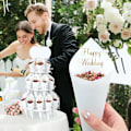 Miniatyrbilde 2 av 6: Kraft Papir Bryllup Brett Konfetti Kone Stativ Eske Brett