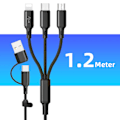 Pikkukuva 7 / 8: 3 in1 lataus kaapeli useita usb portti useita USb lataus johto tyyppi C mikro laturi matkapuhelin puhelin johto
