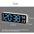 Miniatyrbild 7 av 7: Stor Digital Vägg Klocka Temperatur och Fuktighet Vecka Display Ljusstyrka Justerbar Elektronisk LED Bord Varm Klocka 12/24H