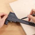 Miniatyrbild 6 av 8: Multi Träbearbetning Sliding Gauge Aluminium Legering Scribe Linjal Djup Gauge T-Square Scribing Mätning Verktyg
