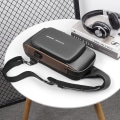 Miniatyrbillede 3 af 8: Multifunktion Patent Læder Bryst Taske Mænd Vandtæt Mænd Crossbody Taske