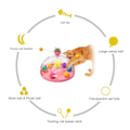 Miniatyrbild 2 av 3: Interaktiv Katt leksak boll husdjur katter pussel spinning spår med plysch bollar fjäder teaser kattunge leksaker